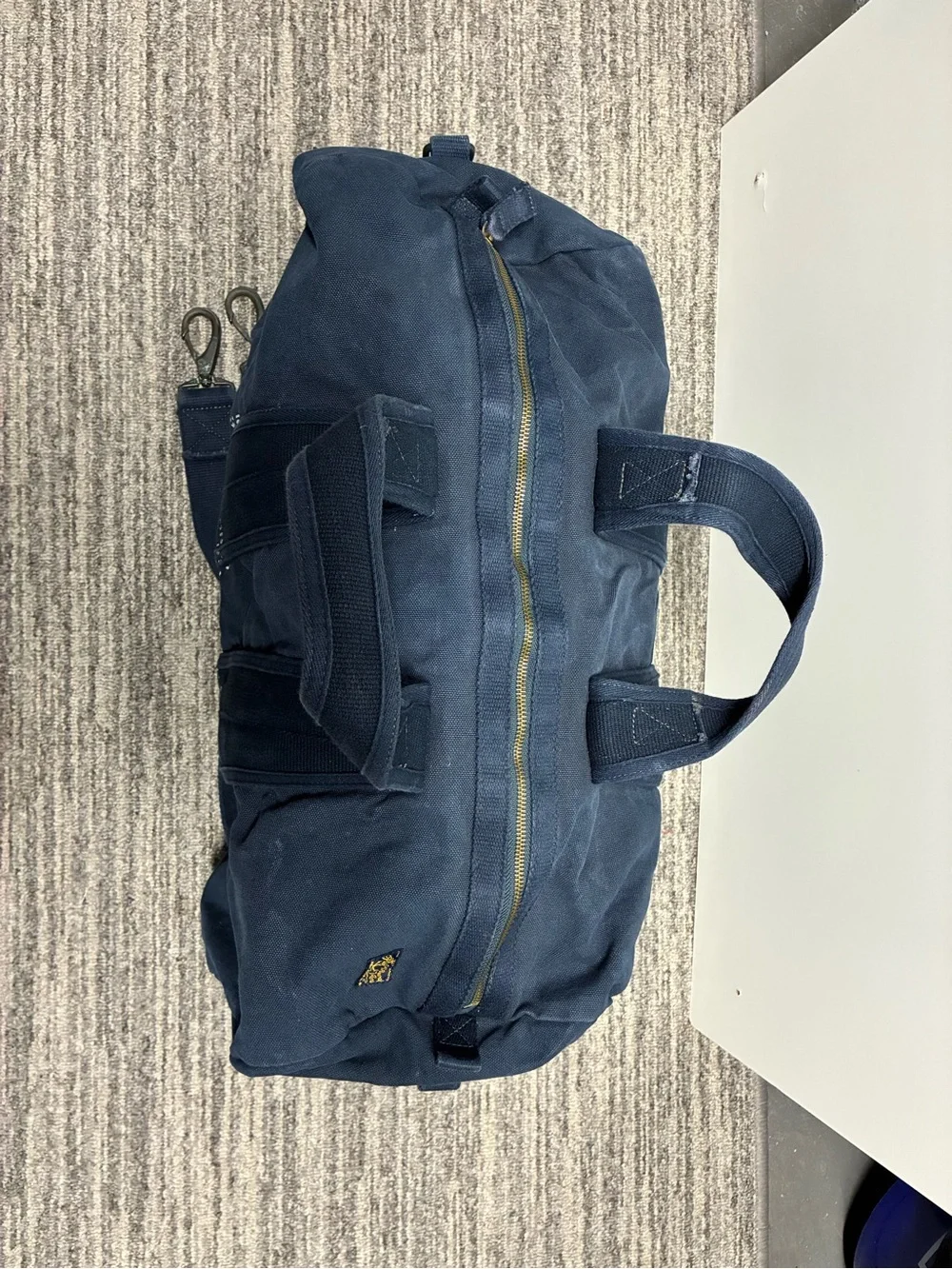 Vintage Polo Ralph Lauren Naval Tailors Navy Blue Canvas Duffle Bag RARE